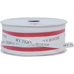 My Texas House Red White Striped Ribbon 18ft Americana Patriotic Decor